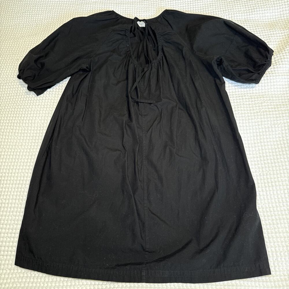 Banana Republic Black Cotton Pullover Key Hole Back Dress Sz M Short Sleeve EUC - Picture 10 of 11